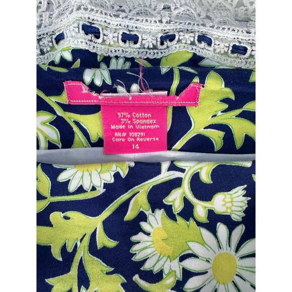 Key West women's sz 14 Cotton Skirt Daisy Floral Print Preppy Classic Summer - Picture 5 of 9